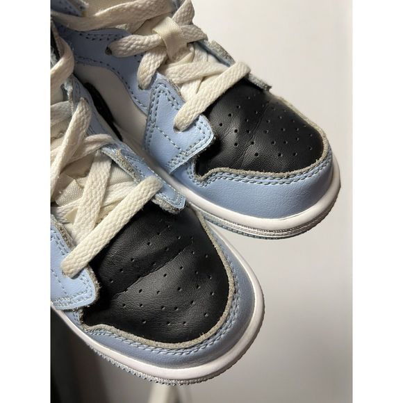Toddler Nike Air Jordan 1 Mid Athletic Shoes ‘Ice Blue’ 644507-401 Size 9C - Picture 9 of 10